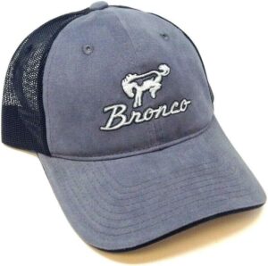 Ford Bronco Faux Suede 3D Embroidered Logo Grey & Black Adju...