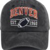 Embroidered City Football Hat for Men Women, Adjustable Unis...
