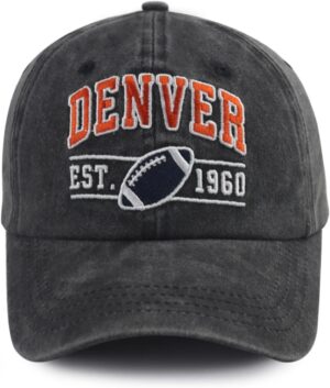 Embroidered City Football Hat for Men Women, Adjustable Unis...