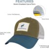 Ford Bronco Snapback Hat with Patch Logo, Olive/Teal