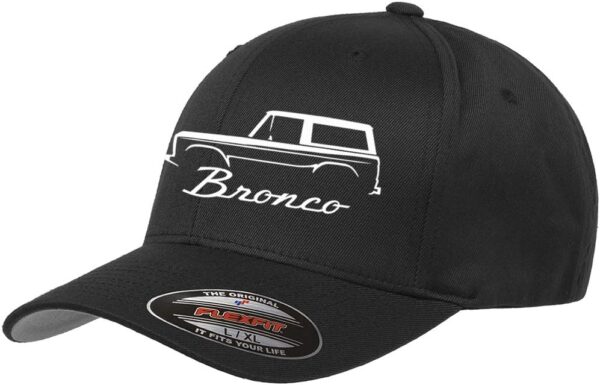 1966-77 Ford Bronco 4x4 Classic Outline Design Flexfit hat C...