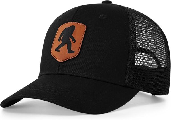 Mesh Bigfoot Hat Leather Cap for Men- Great Snapback Closure...