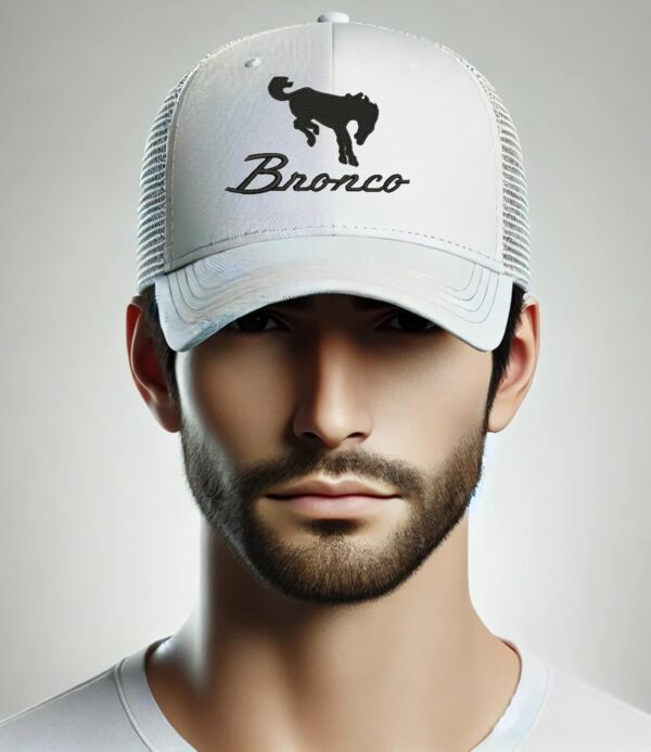 Bronco Trucker Hat Vintage Car Lover Embroidered Mesh Cap