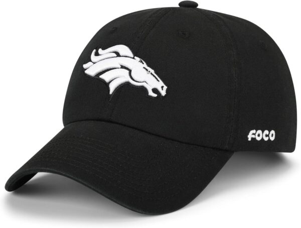 FOCO Men's NFL Team Logo Black & White Casual Hat Caps