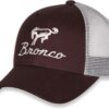 Ford Bronco Bucking Script Logo Trucker Mesh Brown Hat