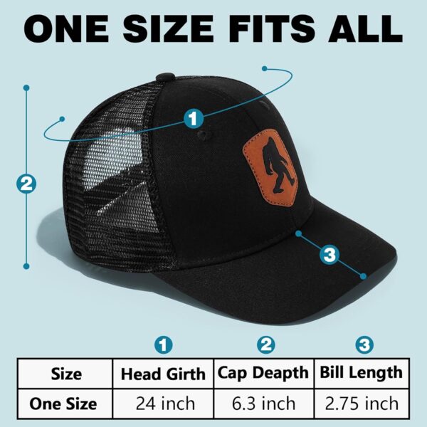 Mesh Bigfoot Hat Leather Cap for Men- Great Snapback Closure...
