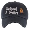 Backroads & Bonfires Hat | Distressed Baseball Cap or Ponyta...