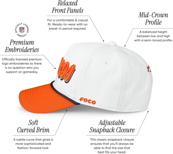 FOCO Men's NFL Team Logo Monty Script Marquee Rf Hat Caps
