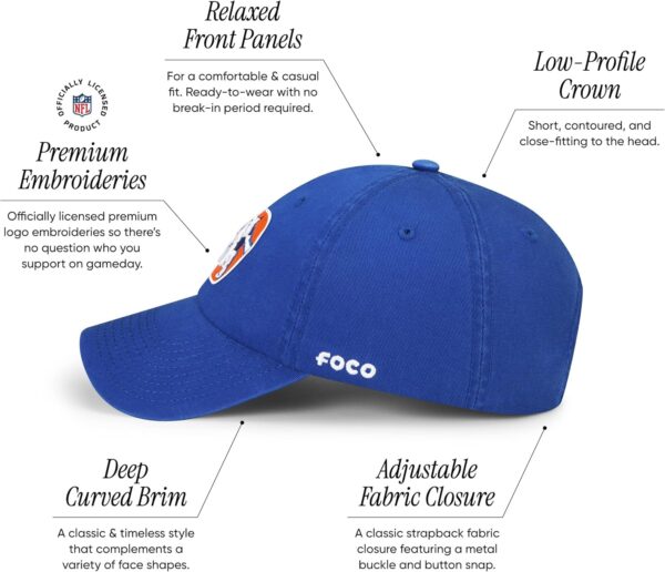 FOCO Men's NFL Team Retro Logo Casual Hat Caps