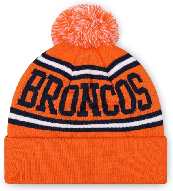 FOCO NFL Team Logo Stripe Pom Beanie Hat