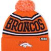 FOCO NFL Team Logo Stripe Pom Beanie Hat
