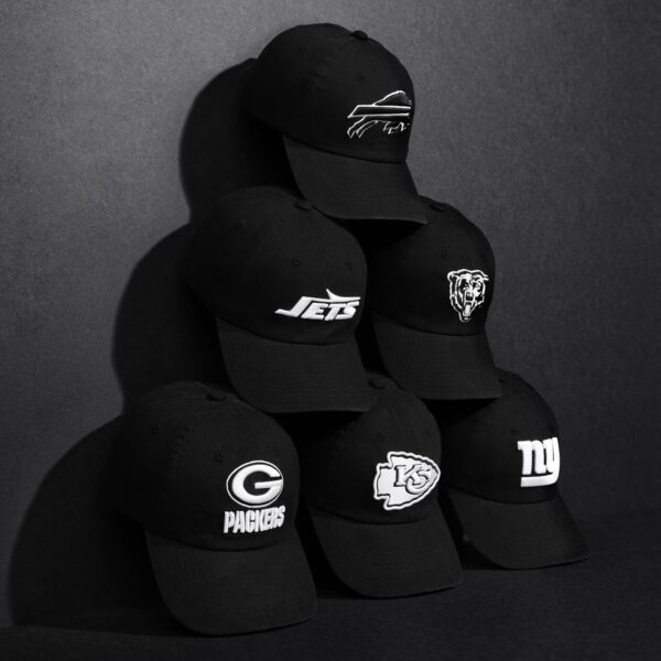 FOCO Men's NFL Team Logo Black & White Casual Hat Caps