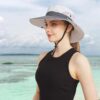 NPQQUAN Ponytail Sun Bucket Hats for Women Men Wide Brim UPF...