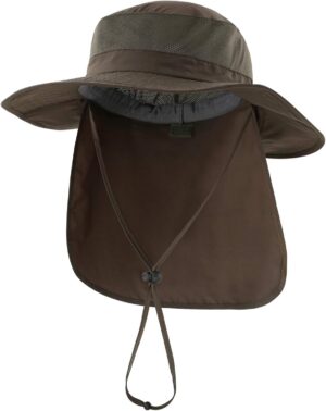 Home Prefer Outdoor UPF50+ Mesh Sun Hat Wide Brim Fishing Ha...