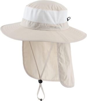 Home Prefer Outdoor UPF50+ Mesh Sun Hat Wide Brim Fishing Ha...