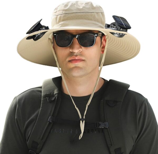 Wide Brim Solar Fan Outdoor Fishing Hat Hats for Men Women &...