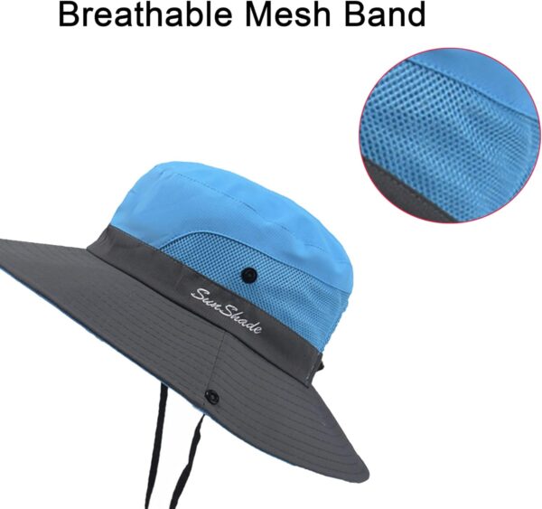 NPQQUAN Ponytail Sun Bucket Hats for Women Men Wide Brim UPF...