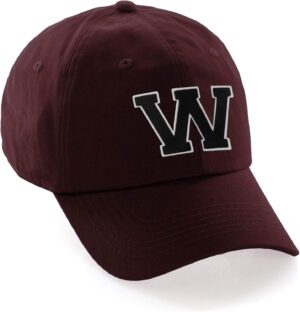 Custom Hat A to Z Initial Letters Classic Baseball Cap, Burg...