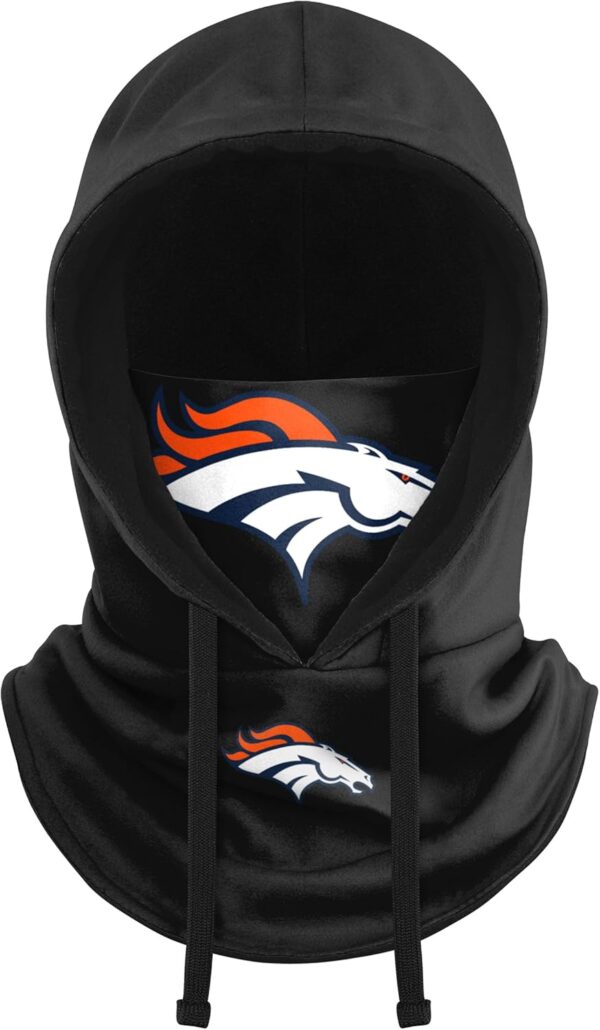FOCO NFL Team Logo Black Drawstring Winter Cap Hooded Gaiter...