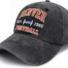 Football Embroidered Baseball Hat, Adjustable Unisex Cotton ...