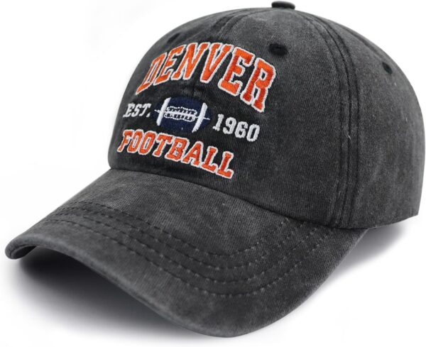 Football Embroidered Baseball Hat, Adjustable Unisex Cotton ...