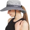 NPQQUAN Ponytail Sun Bucket Hats for Women Men Wide Brim UPF...