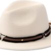Pineapple&Star Sun Straw Fedora Beach Hat Fine Braid UPF50+ ...