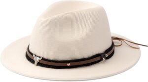 Pineapple&Star Sun Straw Fedora Beach Hat Fine Braid UPF50+ ...