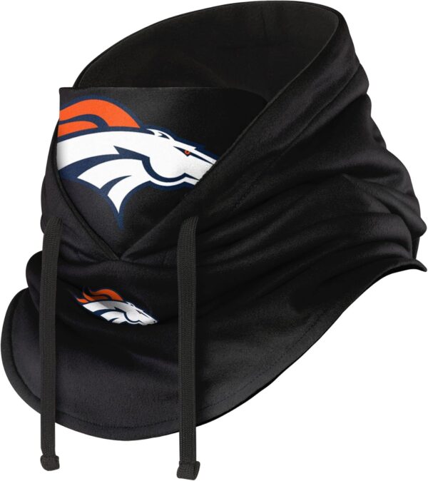 FOCO NFL Team Logo Black Drawstring Winter Cap Hooded Gaiter...