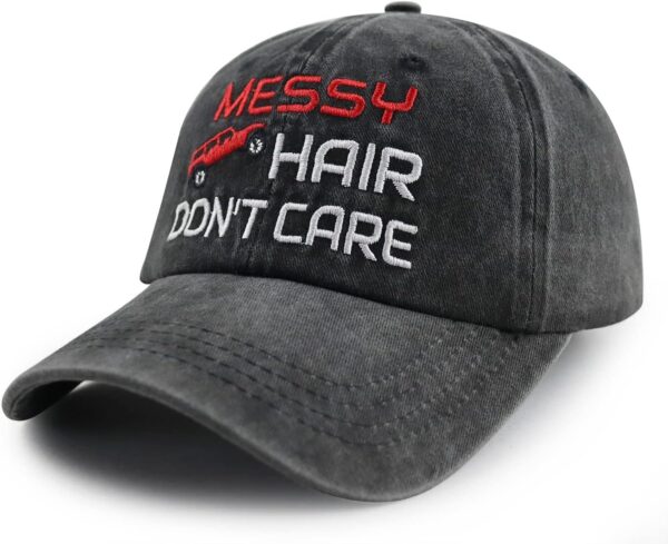 Goyklrb Messy Hair Don't Care Baseball Cap for Women Men, Fu...