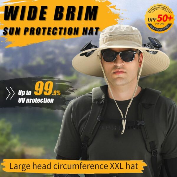 Wide Brim Solar Fan Outdoor Fishing Hat Hats for Men Women &...