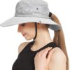 NPQQUAN Ponytail Sun Bucket Hats for Women Men Wide Brim UPF...