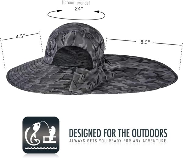 Outdoor Sun Hat for Men with 50+ UPF Protection Safari Cap W...