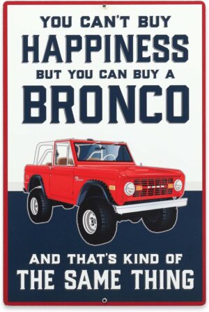 Ford Bronco Happiness Metal Wall Decor - Ford Bronco Wall Ar...