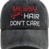 Goyklrb Messy Hair Don't Care Baseball Cap for Women Men, Fu...