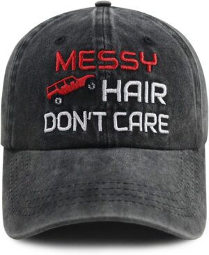 Goyklrb Messy Hair Don't Care Baseball Cap for Women Men, Fu...