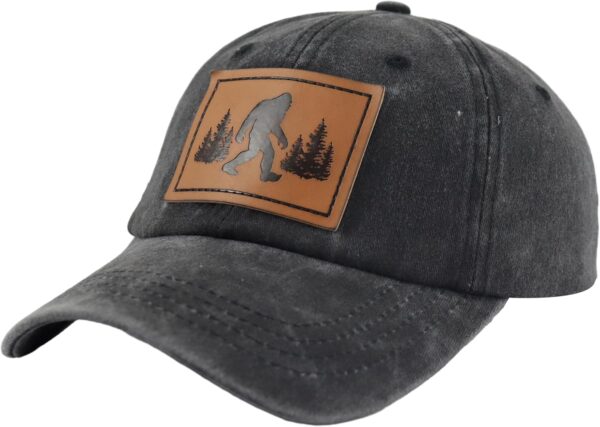 Unisex UFO Bigfoot Denim Hat Adjustable Washed Dyed Cotton D...