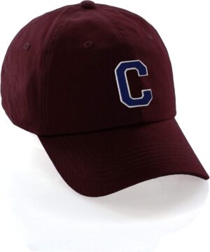 Custom Hat A to Z Initial Letters Classic Baseball Cap, Burg...