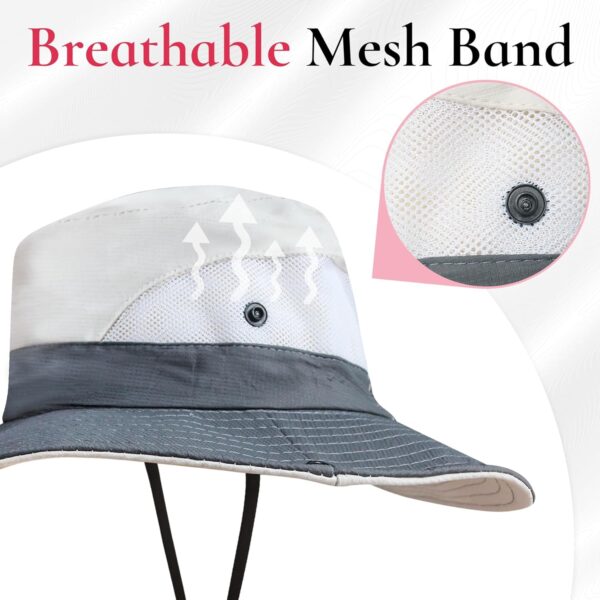 NPQQUAN Ponytail Sun Bucket Hats for Women Men Wide Brim UPF...