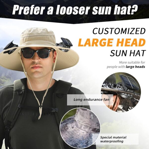 Wide Brim Solar Fan Outdoor Fishing Hat Hats for Men Women &...