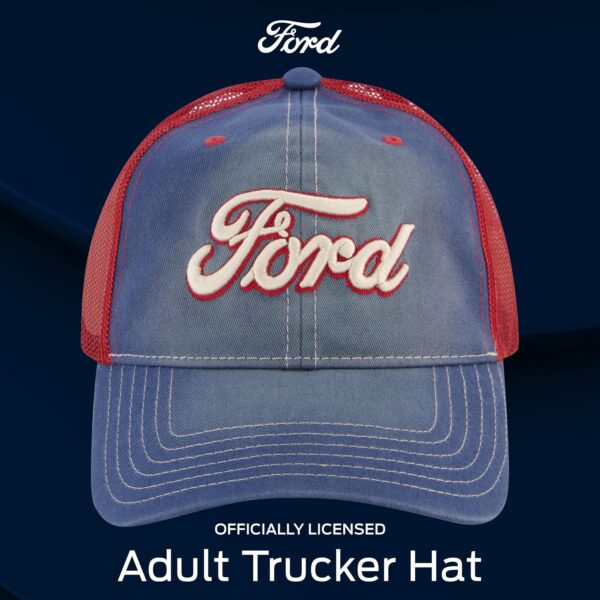 Ford Truck Hat, Logo Mesh Adjustable Baseball Cap with Curve...