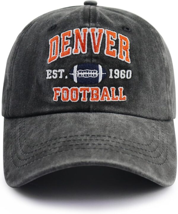 Football Embroidered Baseball Hat, Adjustable Unisex Cotton ...