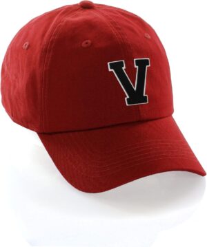 Customized Letter Intial Baseball Hat A to Z Team Colors, Re...