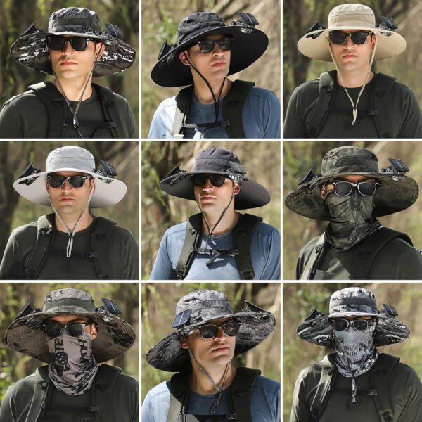 Wide Brim Solar Fan Outdoor Fishing Hat Hats for Men Women &...