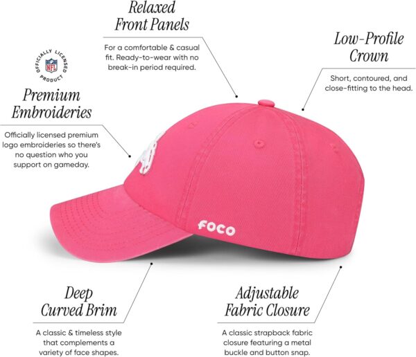 FOCO Men's NFL Team Logo Magenta & White Casual Hat Caps