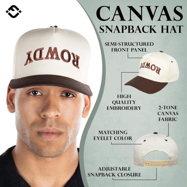 Funky Junque Vintage Canvas Snapback Hat - Adjustable 2 Tone...