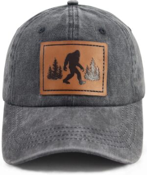 Unisex UFO Bigfoot Denim Hat Adjustable Washed Dyed Cotton D...