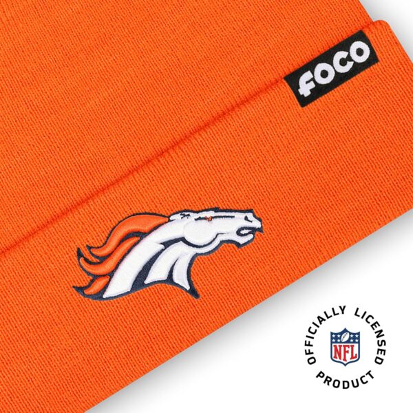 FOCO NFL Team Logo Basic Pom Beanie Hat