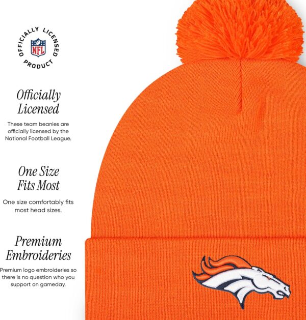 FOCO NFL Team Logo Basic Pom Beanie Hat