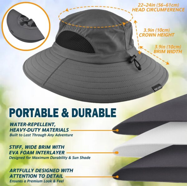 EINSKEY Wide Brim Sun Hat, UPF 50+ UV Protection Waterproof ...